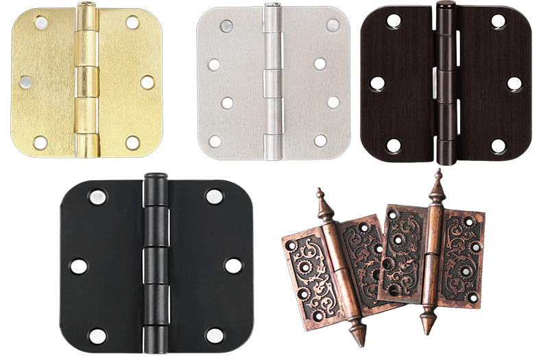 hinges with different finishes